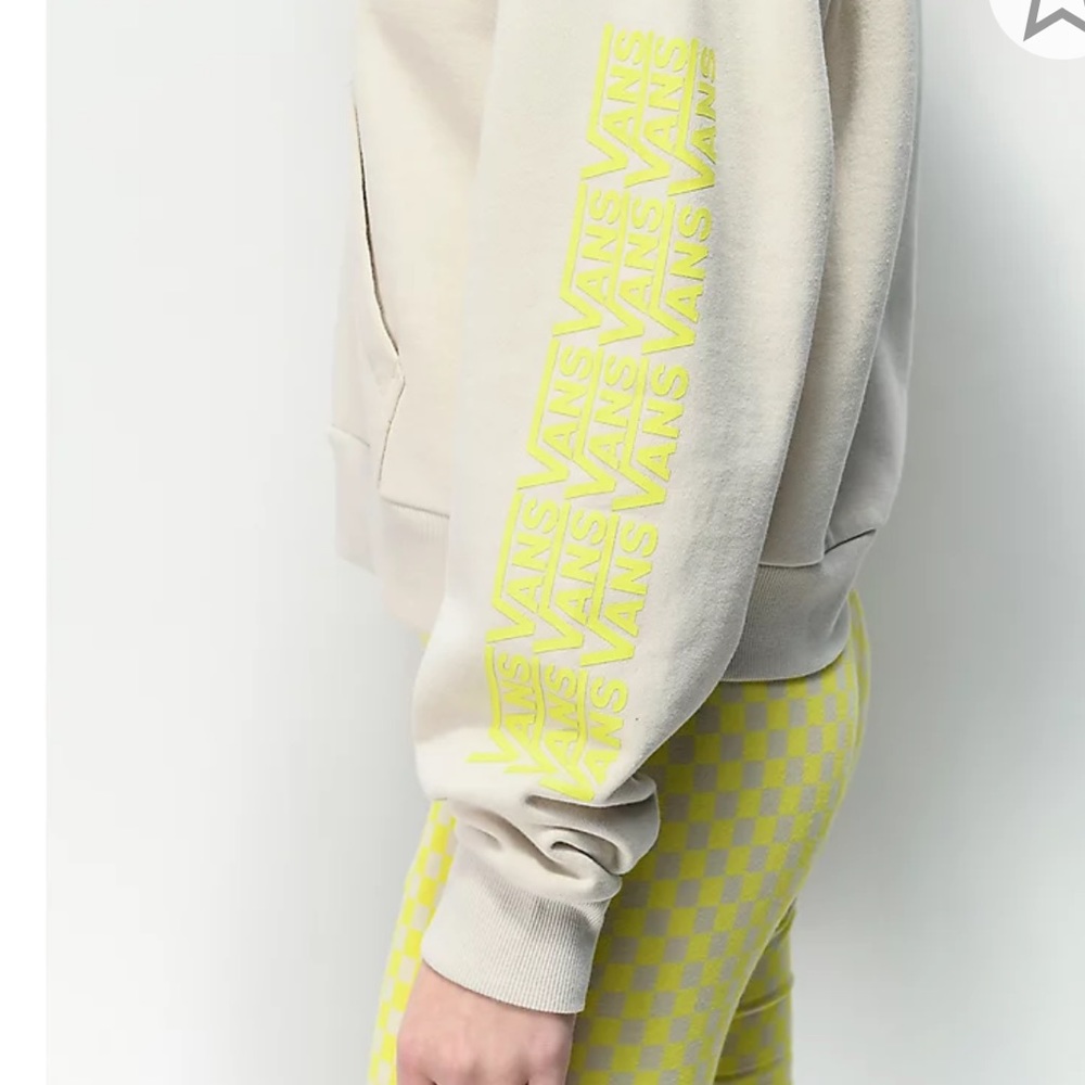 VANS Fair Well Rainy Day Crop Hoodie Cream Women’s - Picture 3 of 8